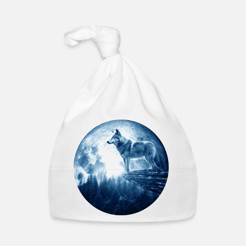Wolf Howling Celestial EPIC Moon Forest Wolves Baby Bio-Mütze