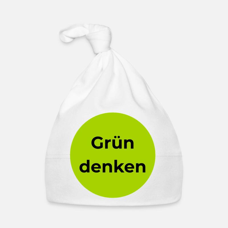 Green Thinking Typo Circle Organic Baby Cap