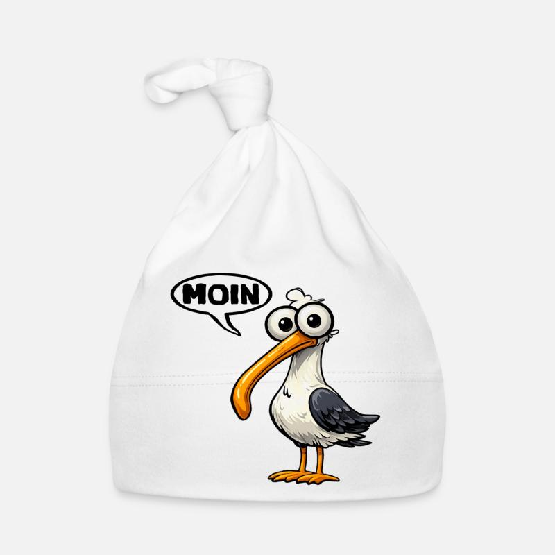 Moin Möwe Comic Miesmuschelartwuermchen  Baby Bio-Mütze