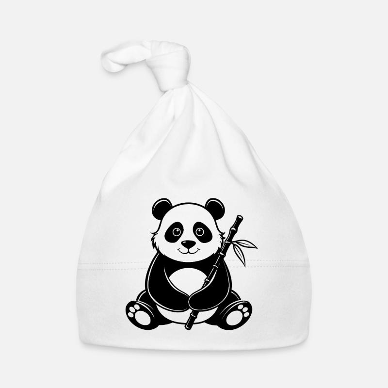Panda mit Bambus Baby Bio-Mütze