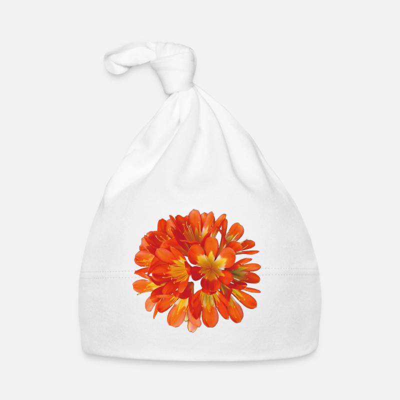 Vibrant Orange Clivia Botanical Flower Bloom Organic Baby Cap