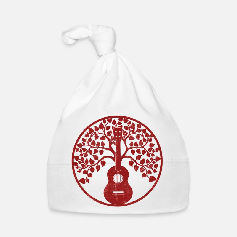Mandala d’arbre à ukulélé rouge Bonnet bio Bébé