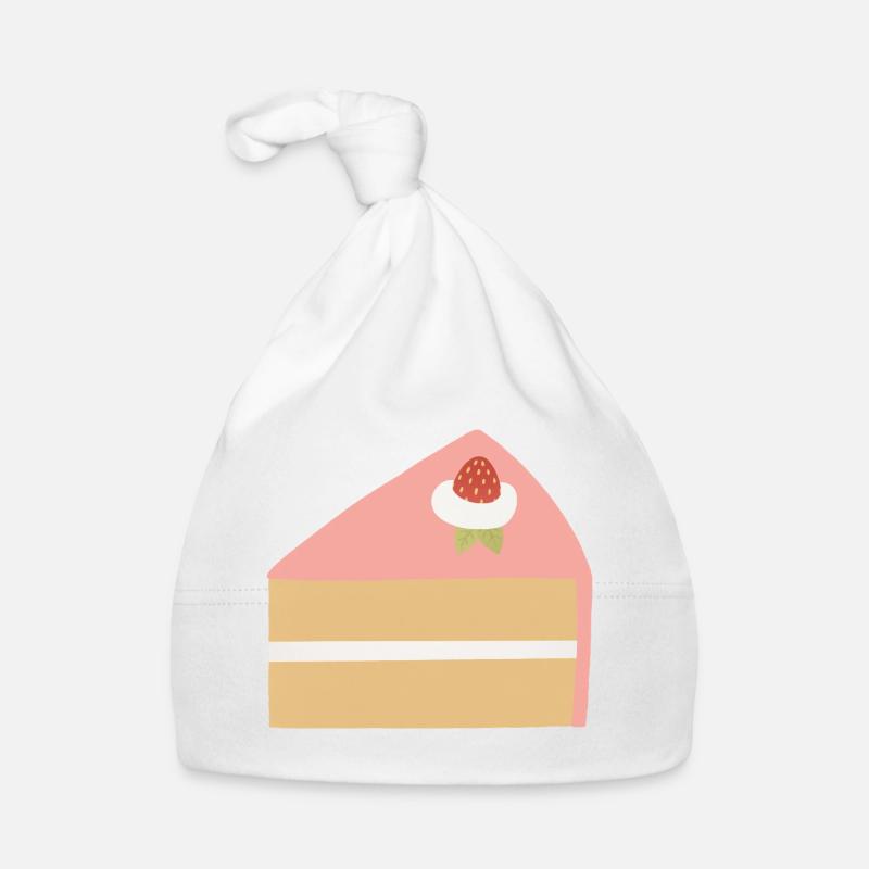 Rosa Erdbeerkuchen-Scheibe Illustration Baby Bio-Mütze