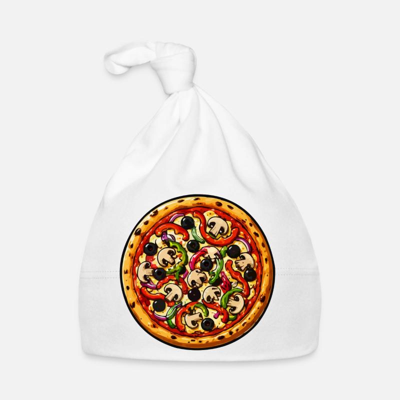 Pizza Pop Art: Colorful toppings Organic Baby Cap