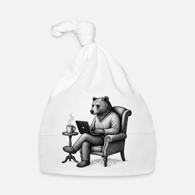 Bear CEO Laptop Lounge Baby Bio-Mütze