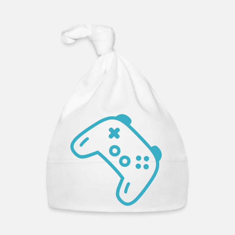 Turquoise controller silhouette Organic Baby Cap
