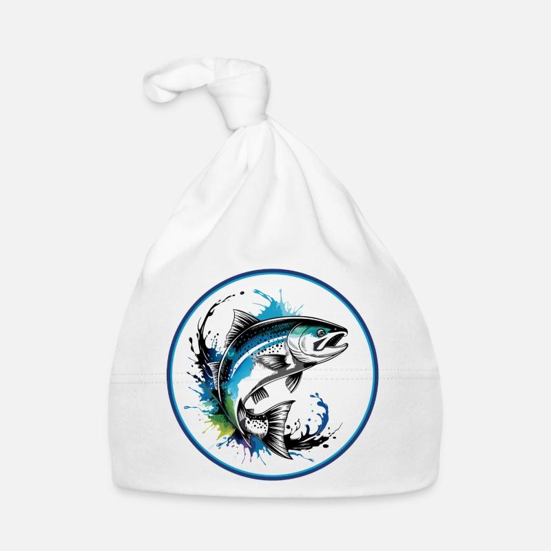 Jumping Salmon Organic Baby Cap