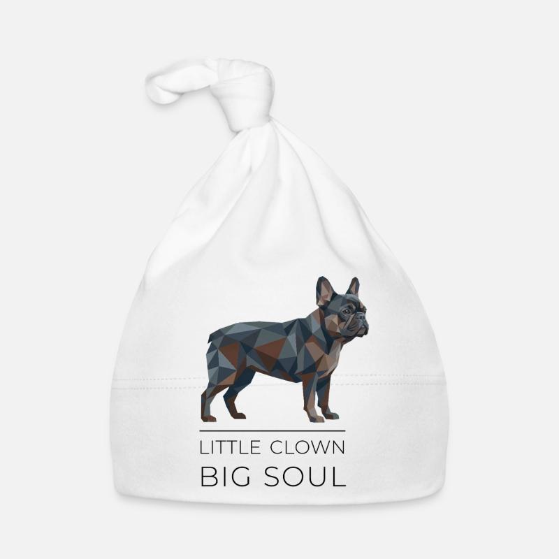 Art Low-Poly du Bouledogue Français - Petit Clown Bonnet bio Bébé