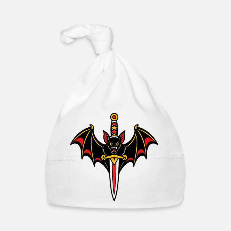 Bat dagger style tattoo dark Organic Baby Cap