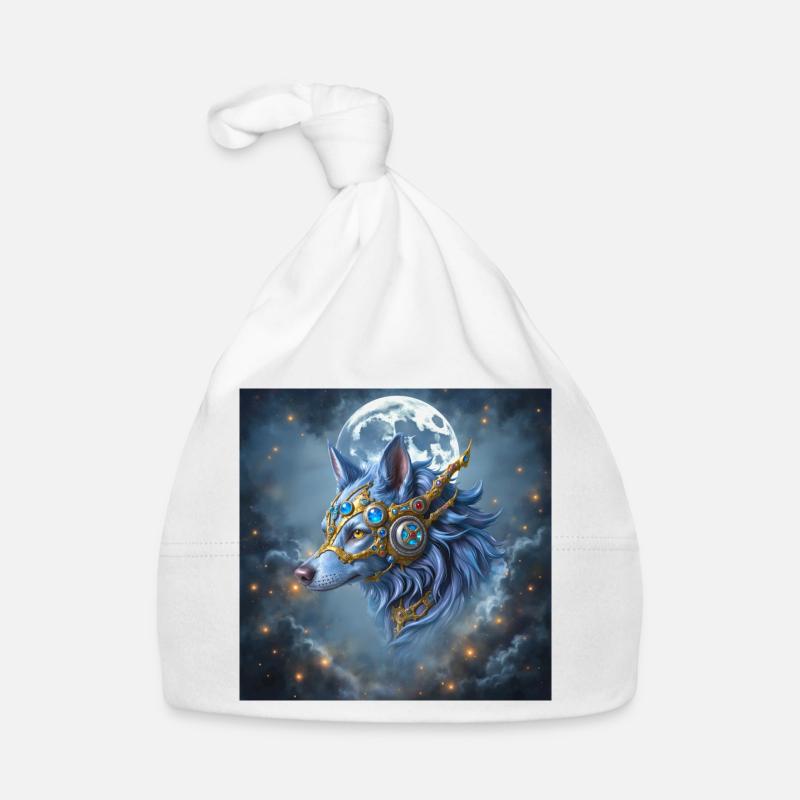 Mystic Crown Moon Wolf Organic Baby Cap