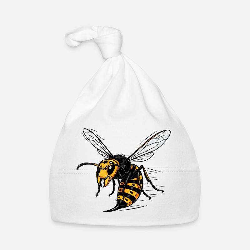 Frelon Géant Danger Sting Giant Hornet Noir Bonnet bio Bébé
