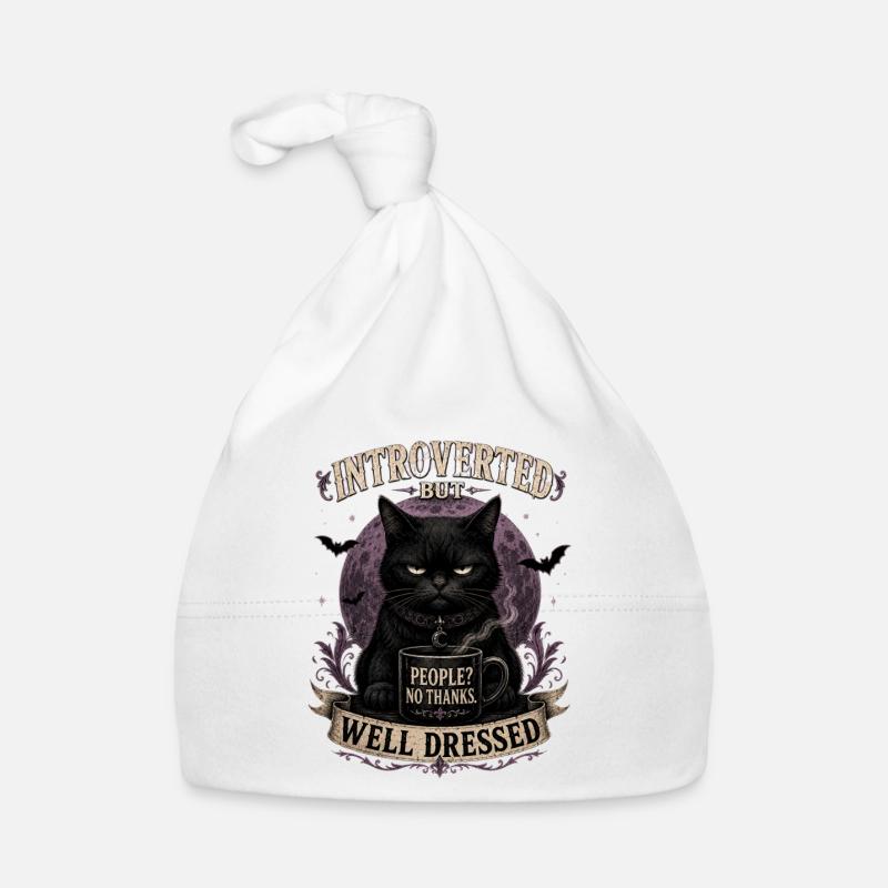 Introverted But Well Dressed Cat Organic Baby Cap