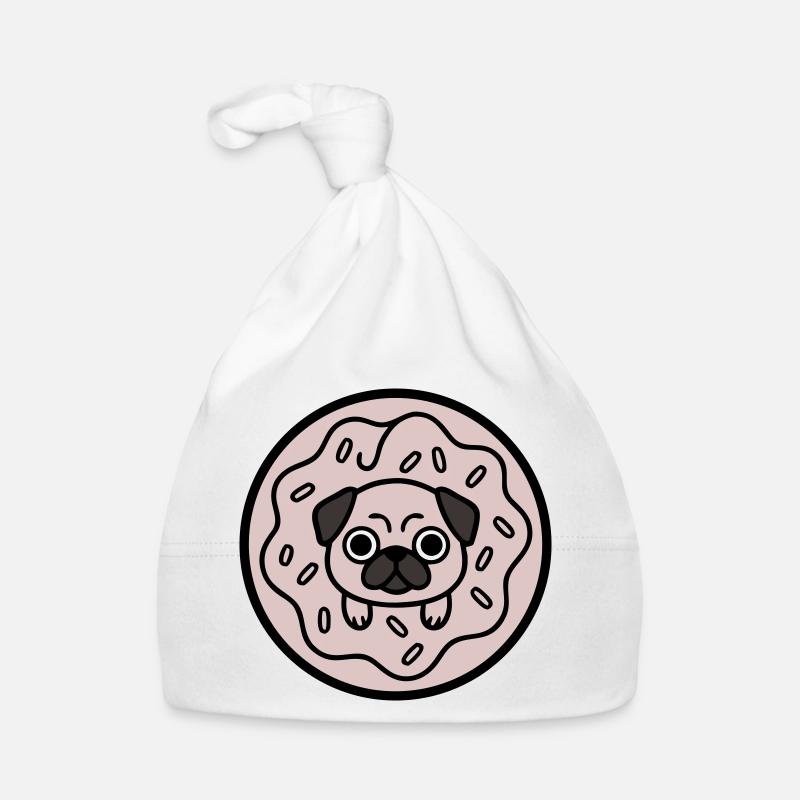 Mops Hund Donut Süßigkeiten Baby Bio-Mütze