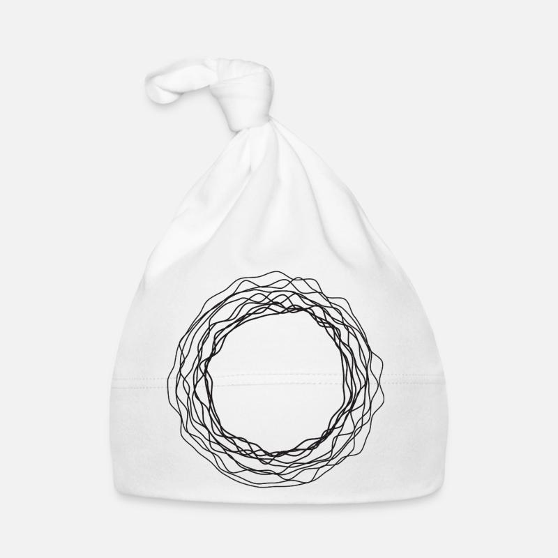 Tangled Wreath Circular Line Art Organic Baby Cap