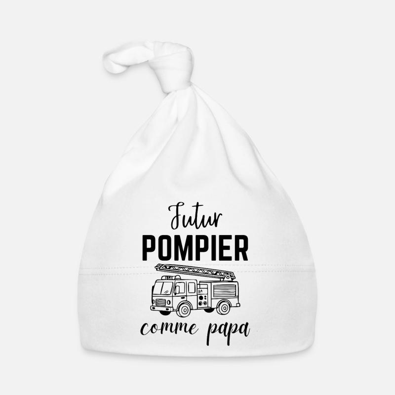 Futur pompier comme papa Cadeau Garçon et Bébé Bonnet bio Bébé