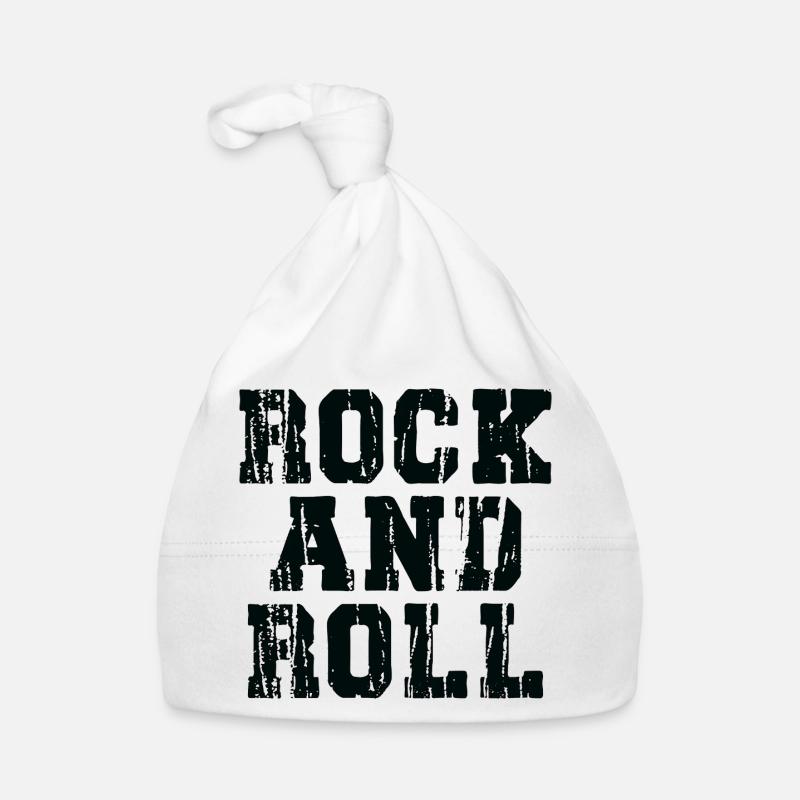 Rock and Roll Typographie Audacieuse et Usée Bonnet bio Bébé