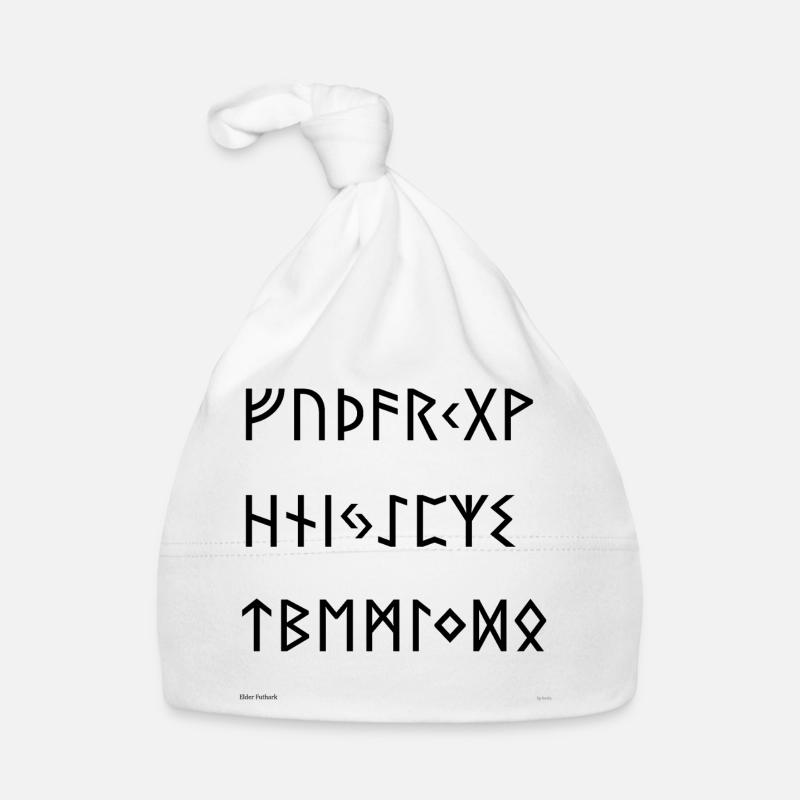 Elder Futhark (schwarz) Baby Bio-Mütze