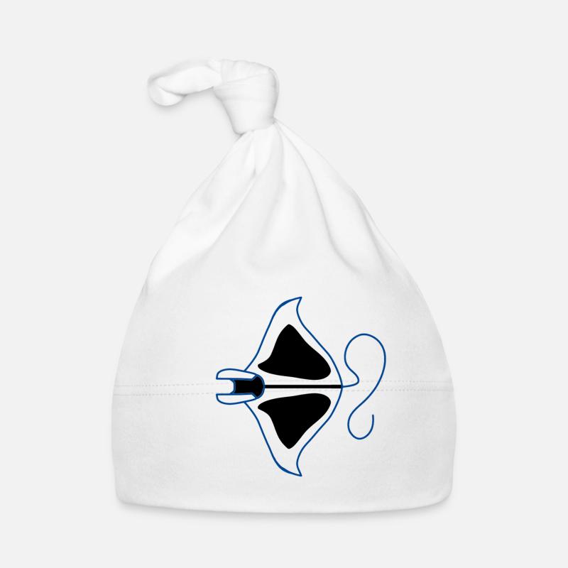 Silhouette manta bleu outline - Bonnet bio Bébé - blanc