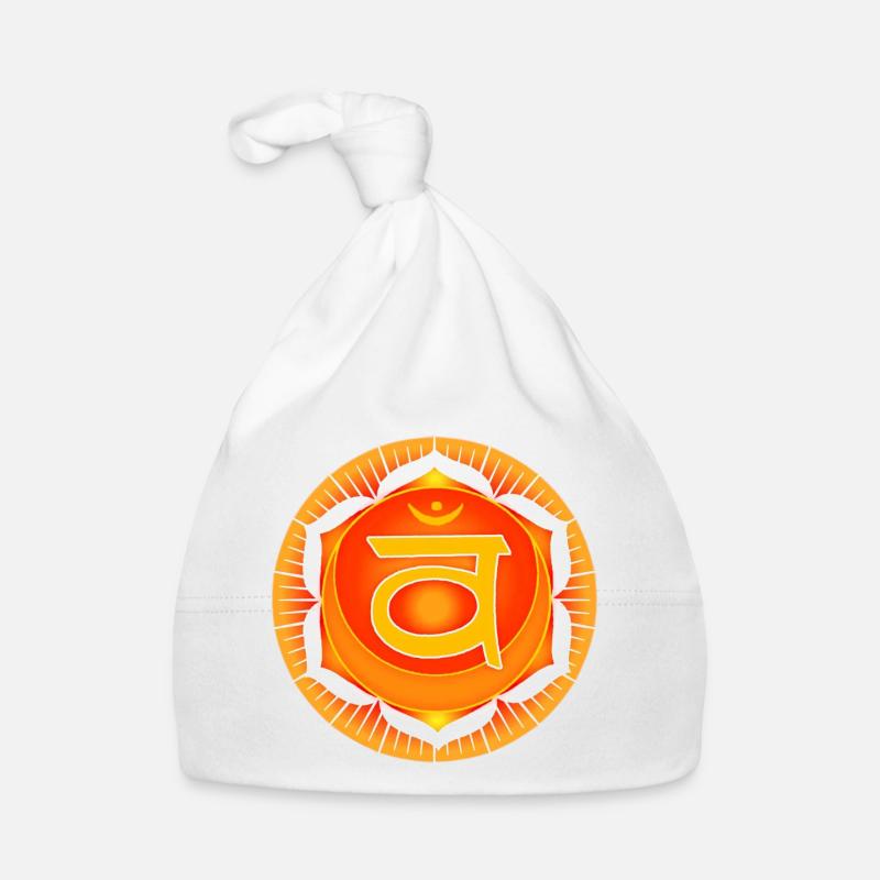 Chakra sacré Svadhisthana - Bonnet bio Bébé - blanc