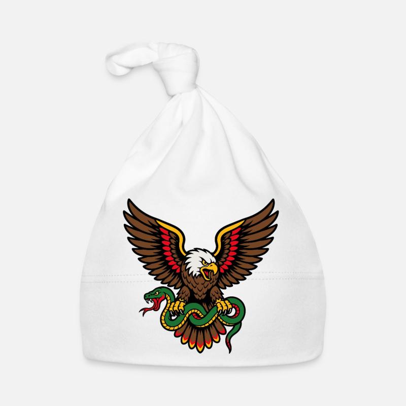 Aigle et serpent style tattoo old school Bonnet bio Bébé