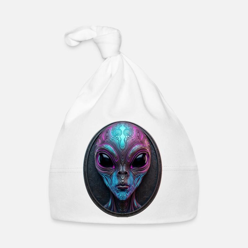 Neon Alien Medallion Sci-Fi Art Baby Bio-Mütze