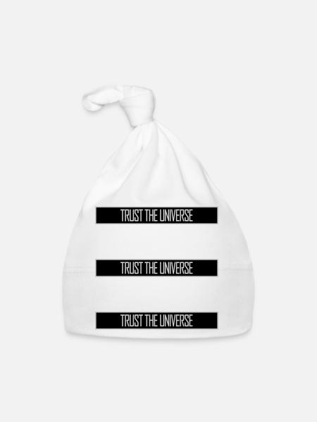 Trust The Universe Spiritual Universe Quote Logo - Organic Baby Cap - white - Front