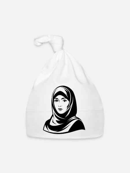 Hijab Woman - Organic Baby Cap - white - Front