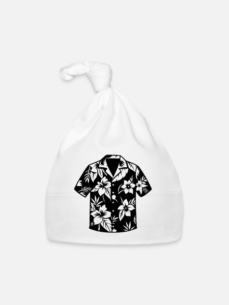 Hawaiihemd - Baby Bio-Mütze - Weiß - Vorne