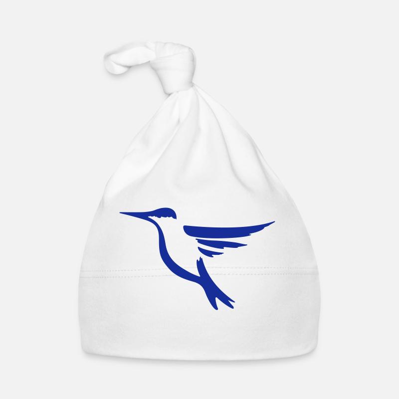 Hummingbird 2 - idée de cadeau d'oiseau - Bonnet bio Bébé - blanc