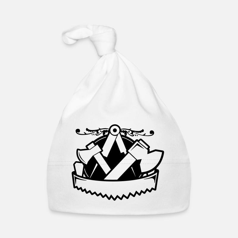 Emblème de charpentiers - Style - Bonnet bio Bébé - blanc