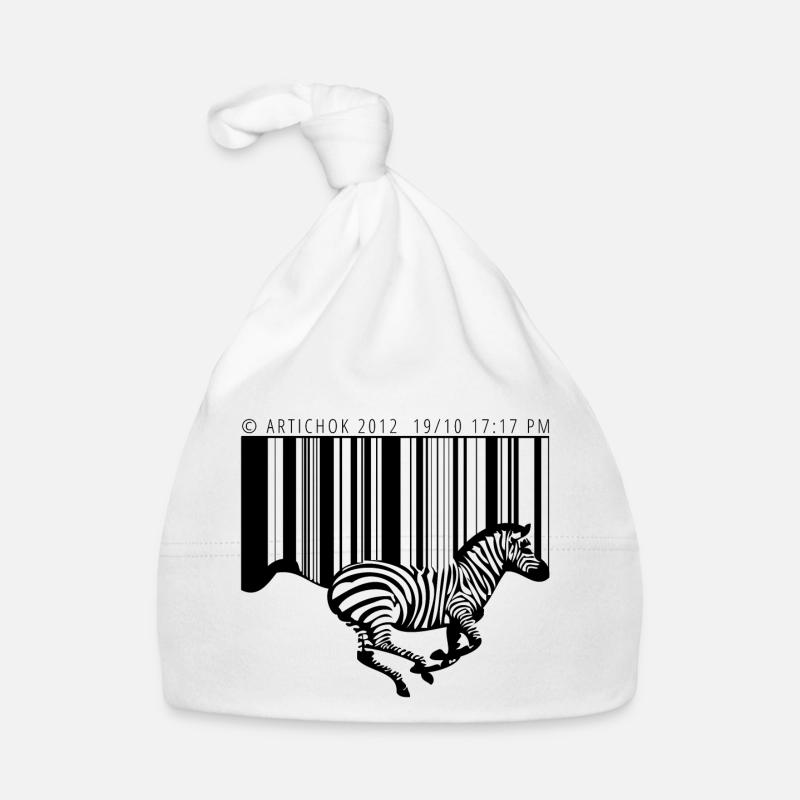 Zèbre code barre Bonnet bio Bébé