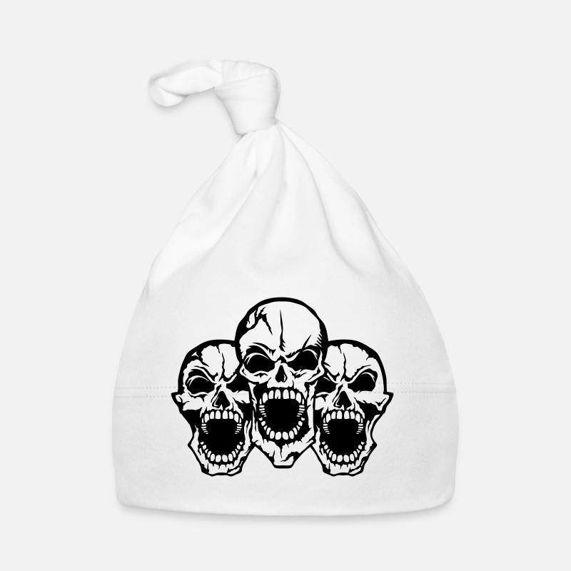 tete de mort groupe bouche ouverte skull Bonnet bio Bébé
