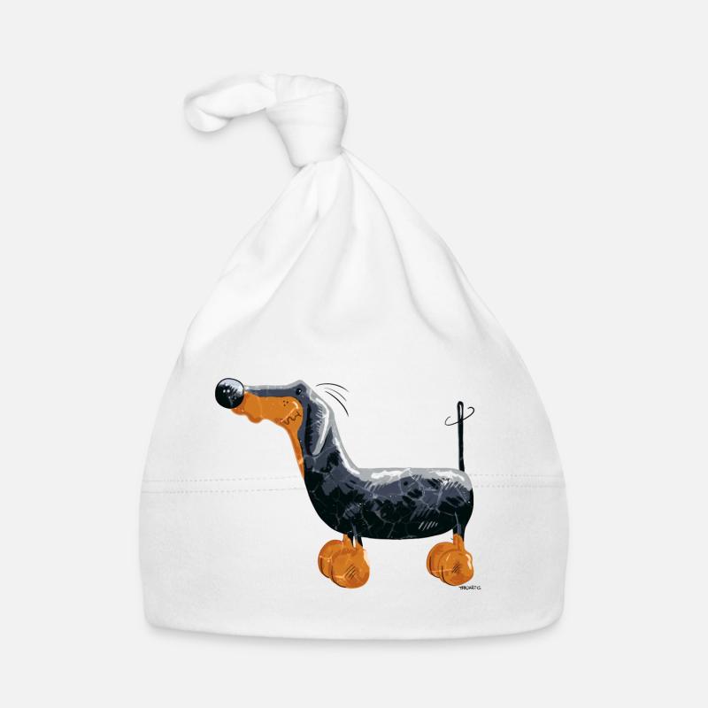 Teckel Chien - Bonnet bio Bébé - blanc