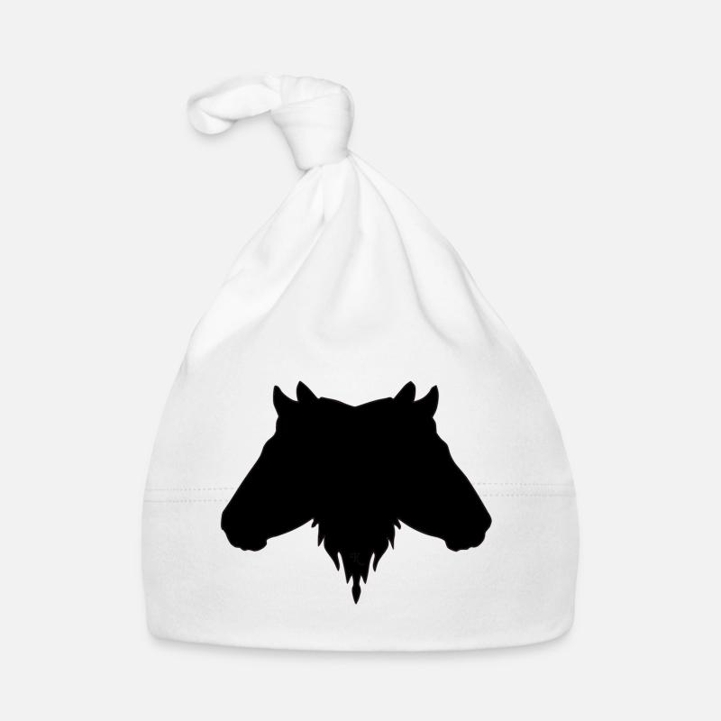 Doppelkopf schwarz Baby Bio-Mütze