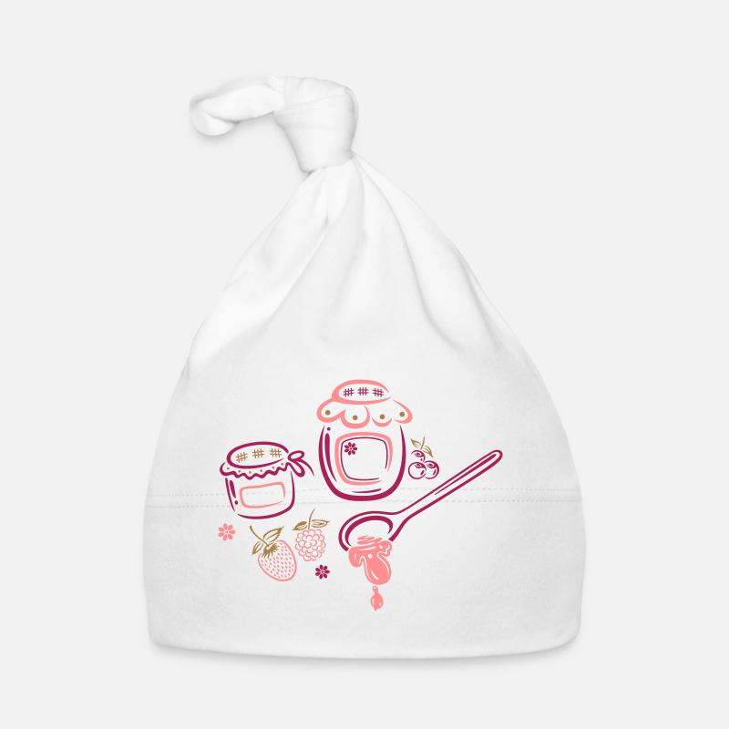 Marmelade und Früchte, jam - Bonnet bio Bébé - blanc