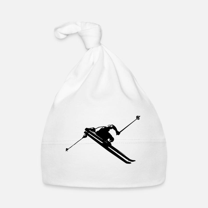 Skier skiing Organic Baby Cap