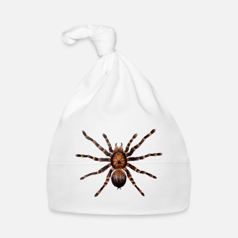 araignée - Bonnet bio Bébé - blanc