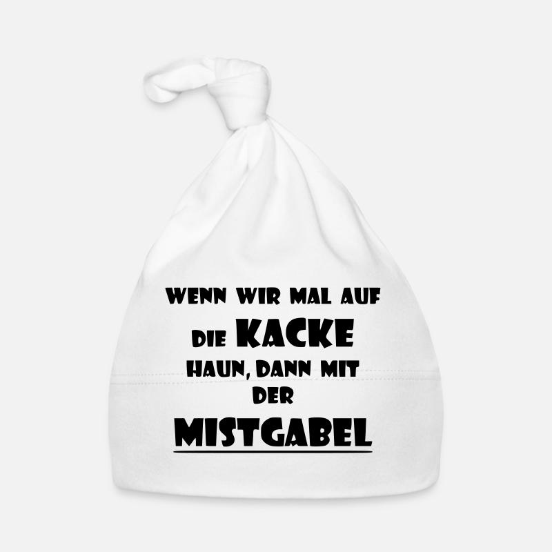 Pferde Spruch Stall reiten - Baby Bio-Mütze - Weiß