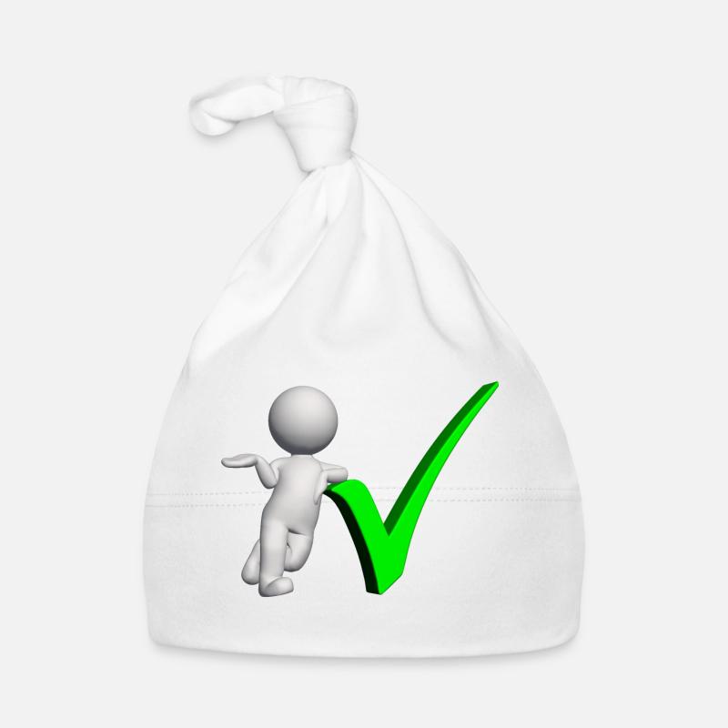 Figure 3D avec coche verte Bonnet bio Bébé