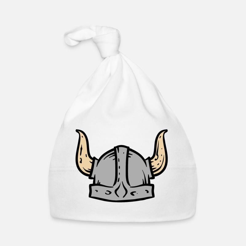 Casque Viking - Bonnet bio Bébé - blanc