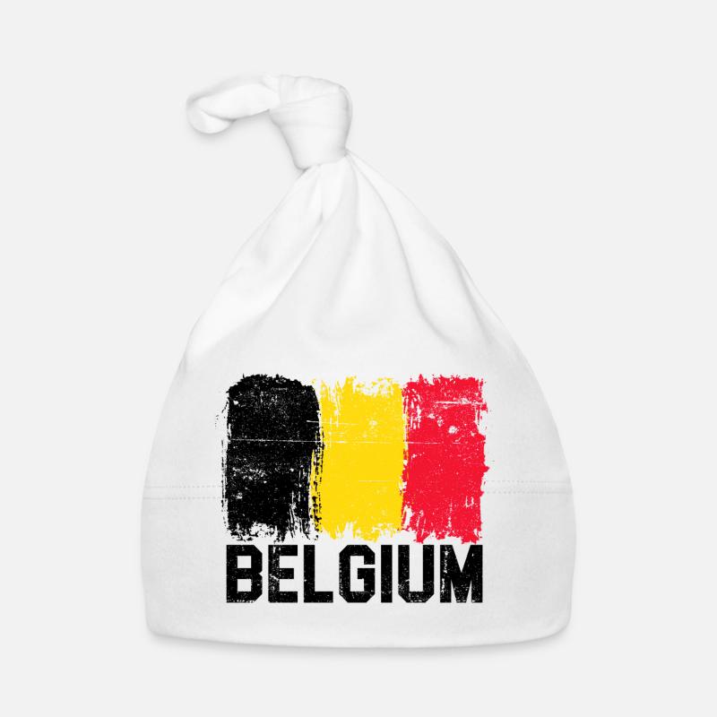 Belgian Flag Brush Strokes Organic Baby Cap