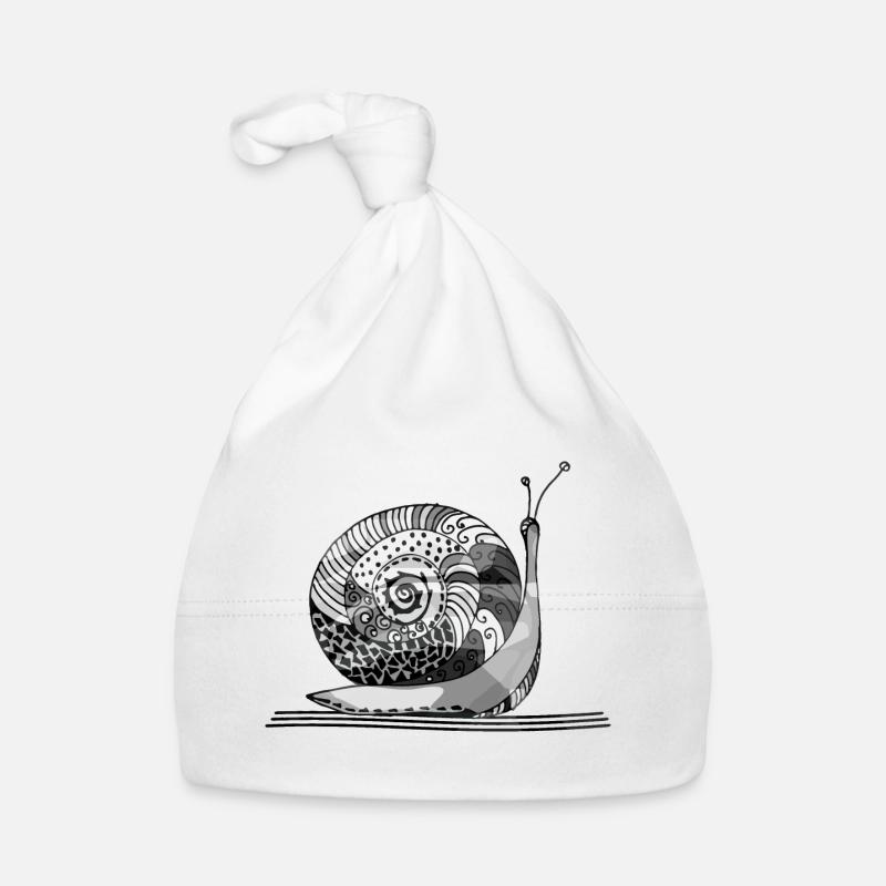 Escargot - Bonnet bio Bébé - blanc