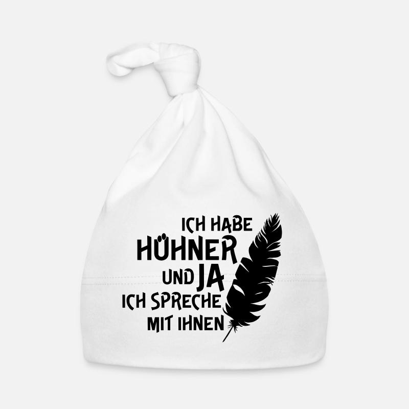 Ich habe Hühner - Baby Bio-Mütze - Weiß
