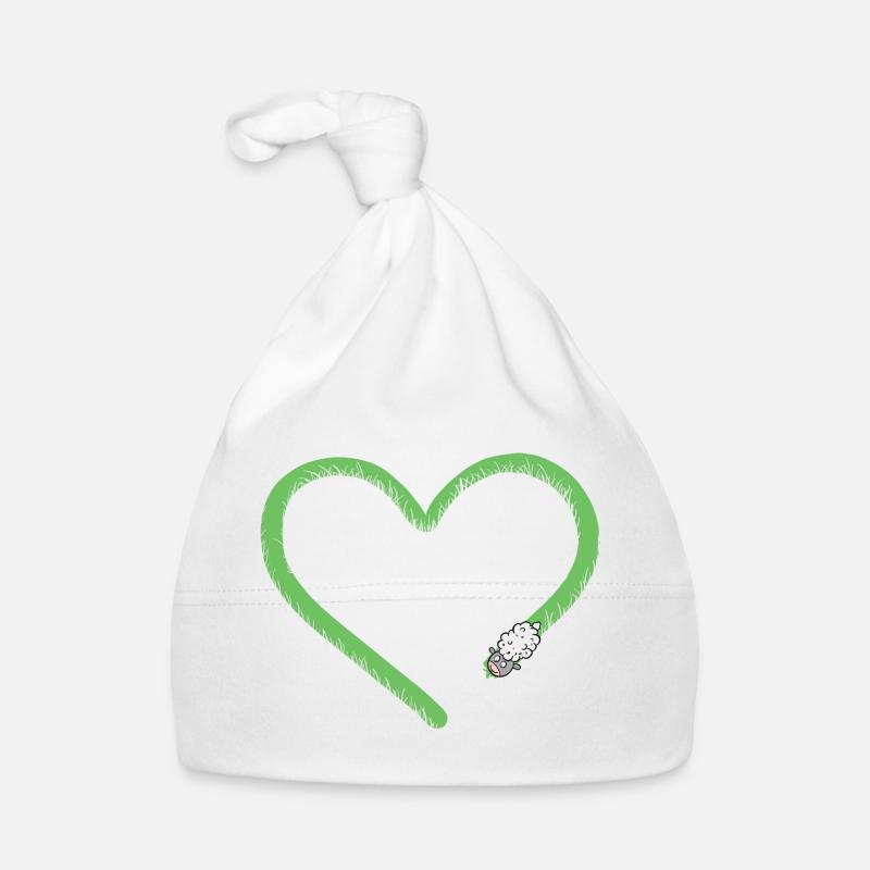 Heart Sheep I Sheep Comic Organic Baby Cap