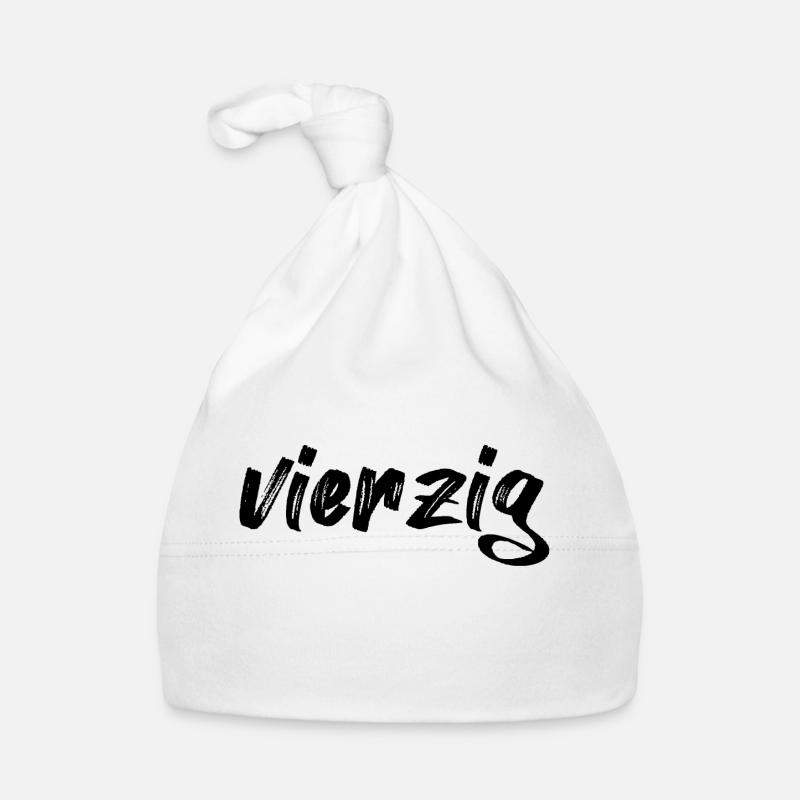 vierzig 40 Schriftzug Baby Bio-Mütze