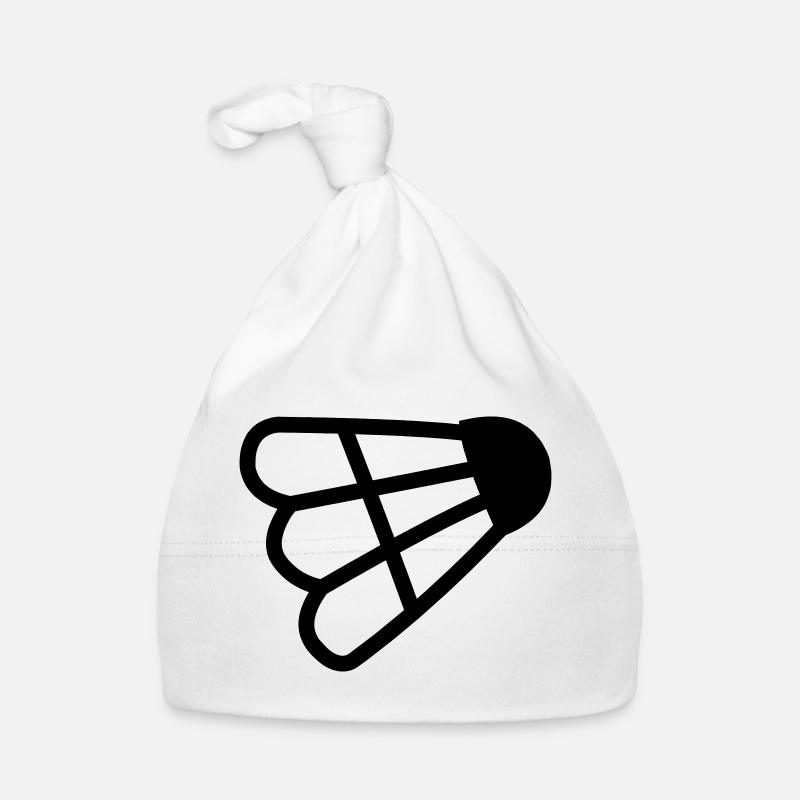 Badminton einfaches Shuttle-Logo - Baby Bio-Mütze - Weiß