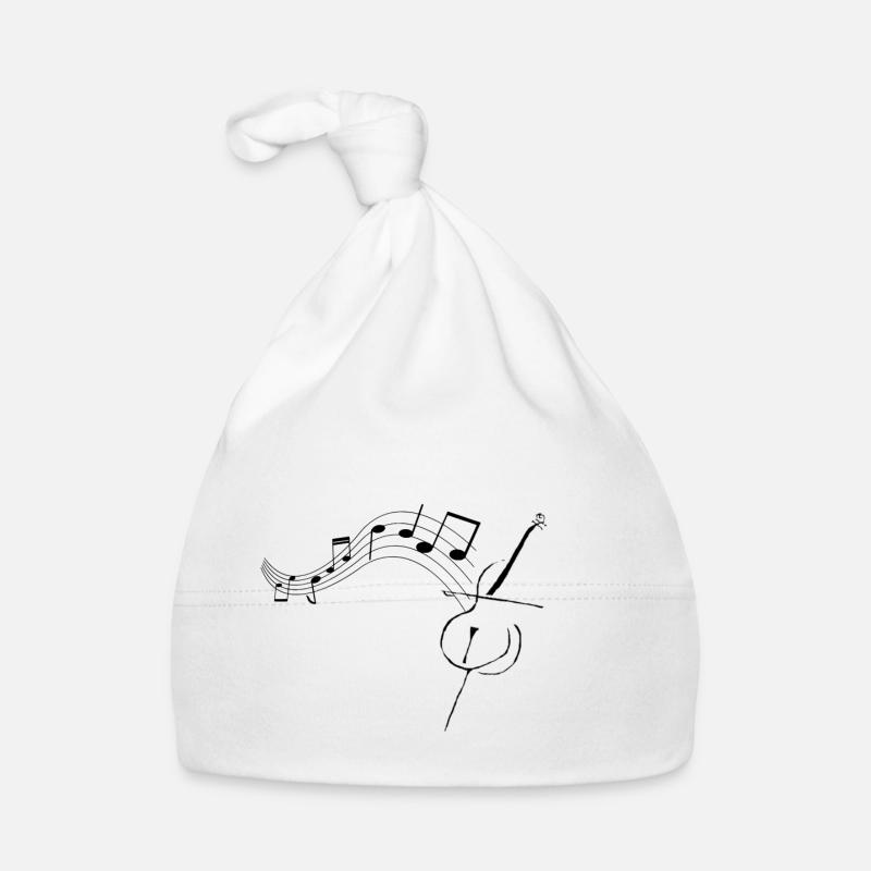Cello mit Noten1 Baby Bio-Mütze