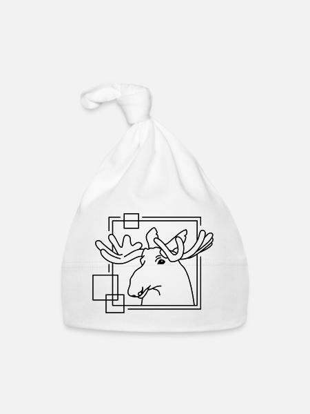 Orignal en forme géométrique - Conception d’art au trait - Bonnet bio Bébé - blanc - Devant
