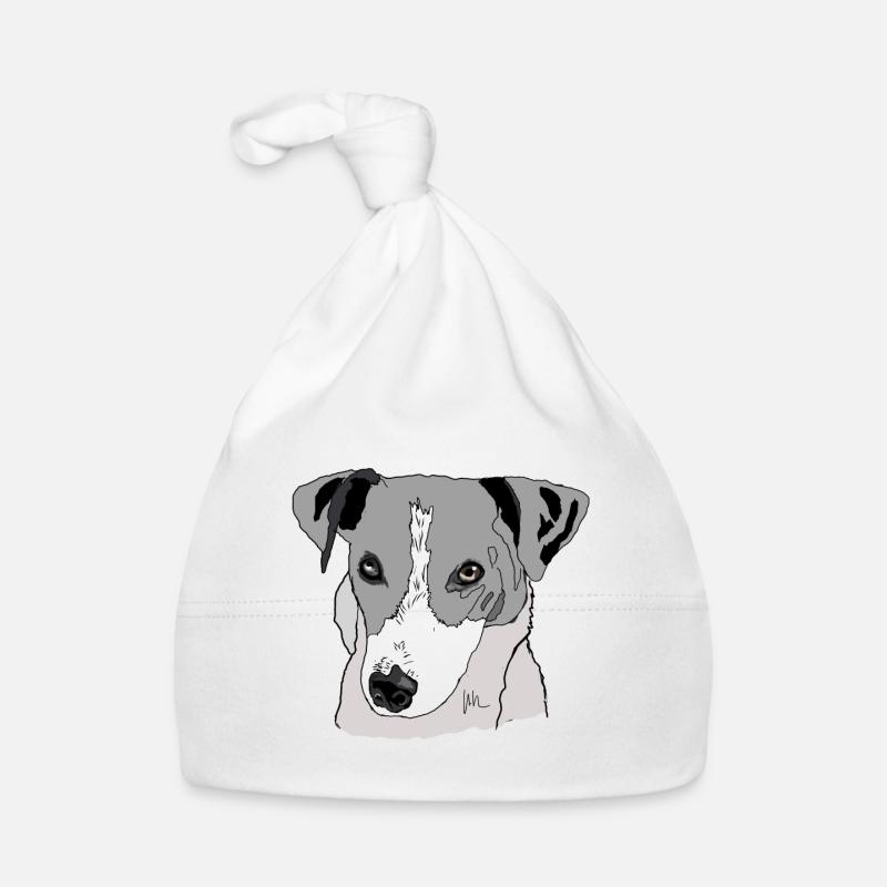 Jack Russel Terrier - Bonnet bio Bébé - blanc