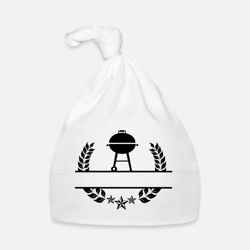 BBQ monogram laurel wreath Organic Baby Cap